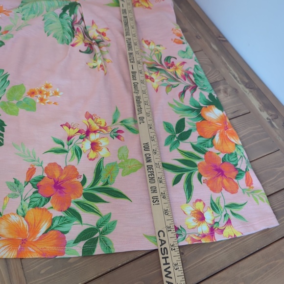 Tommy Bahama Pink Floral Cotton Linen Sleeveless Mini Dress SZ L - Picture 11 of 14